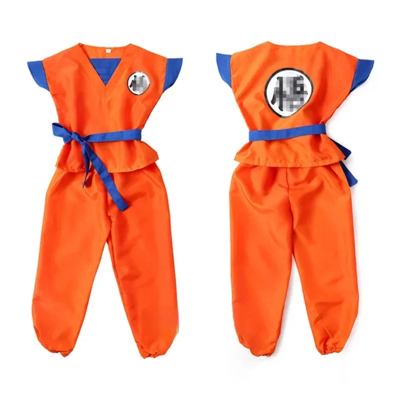 Halloween Bambini Ragazzi Son Goku Costume Cosplay Parrucca Scarpe Set Abbigliamento per bambini Puntelli per prestazioni Vestito da festa Regalo di compleanno