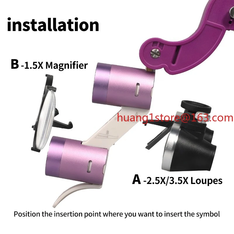Color 2.5X  Light Emitting Diode Headlights Binocular magnifying glass 5w Headlights Laboratory Equipment