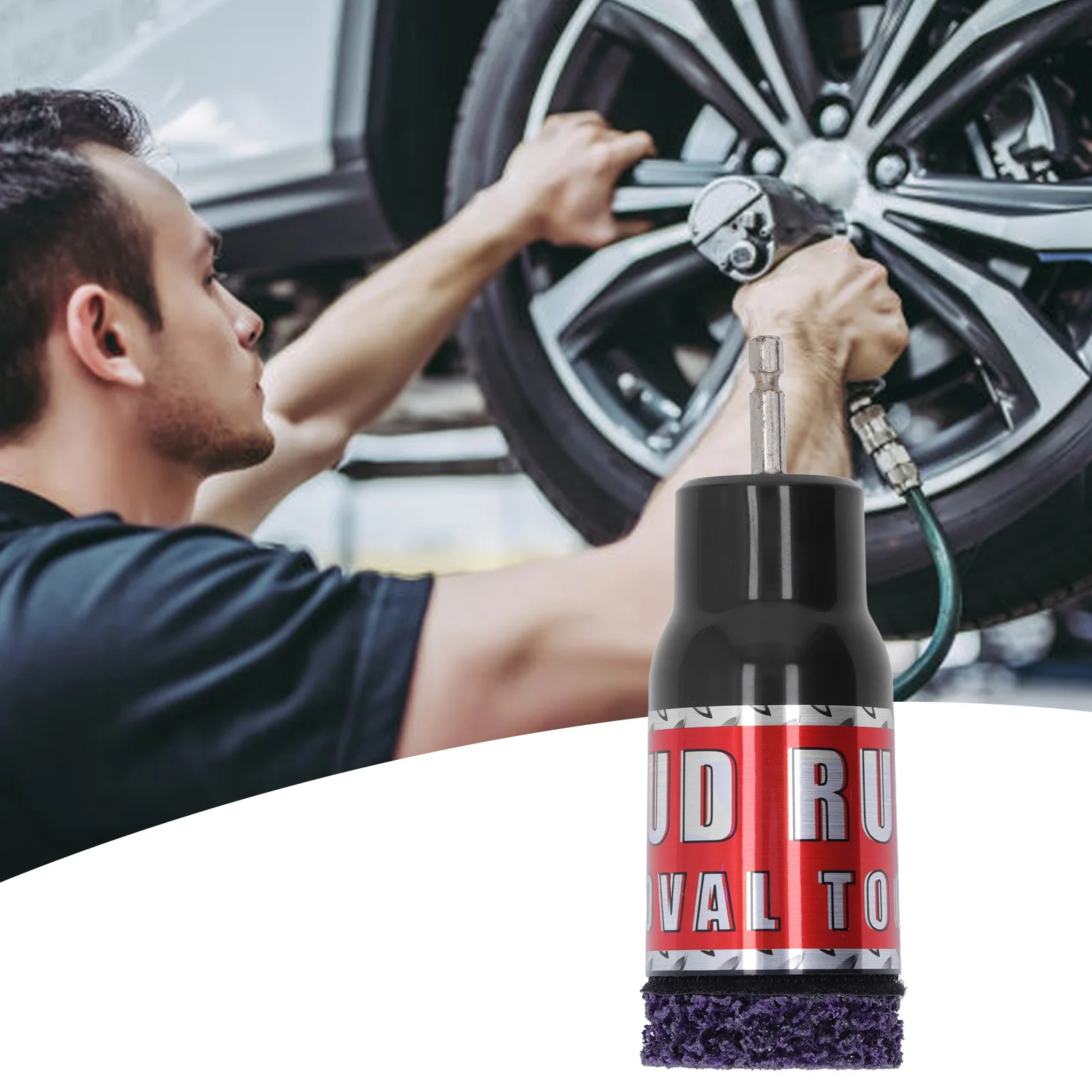 Wheel Stud Cleaning Tool Stud Rust Removal Tool Wheel Hub Cleaner for 1/2in Impact Wrenches Electric Drill Cleaning Tool