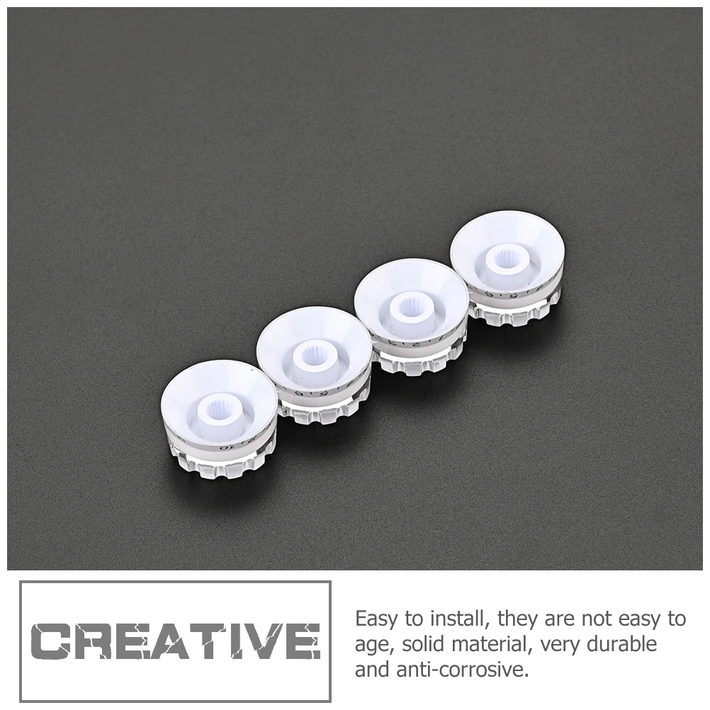 

4 Pcs Knobs Plastic Tuners Durable Anti Corrosive Electric Bass Accessories Volume Guitar Tuning Tone Buttons Knobs Scale