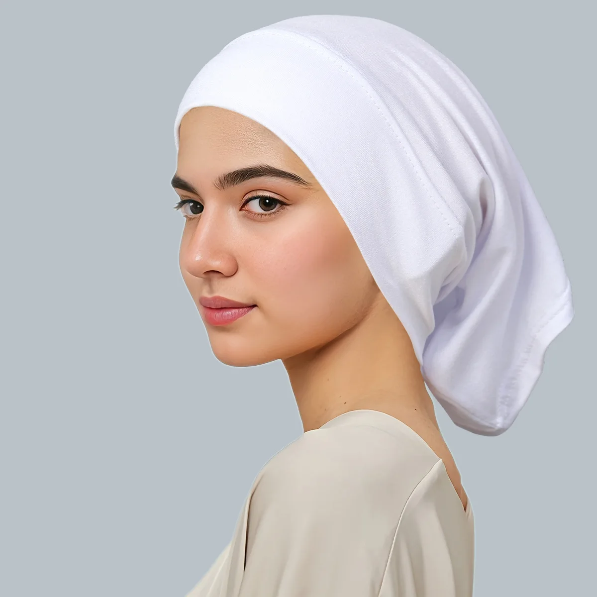 

Ramadan Women Muslim Hijab Caps Ladies Wrap Head Soft Elastic Turban Bonnet Fashion Solid Color Headdress Wearable