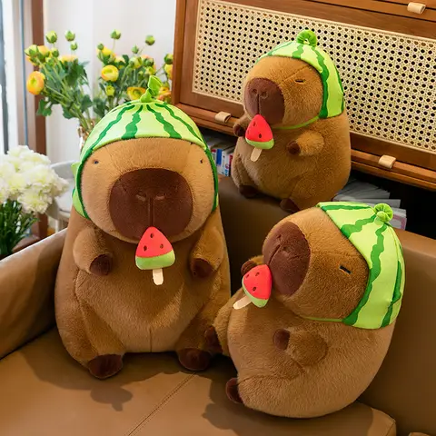 수박 카피바라 플러시 장난감 귀여운 Viscacha 박제 동물, 부드러운 장난감, 어린이 생일 선물