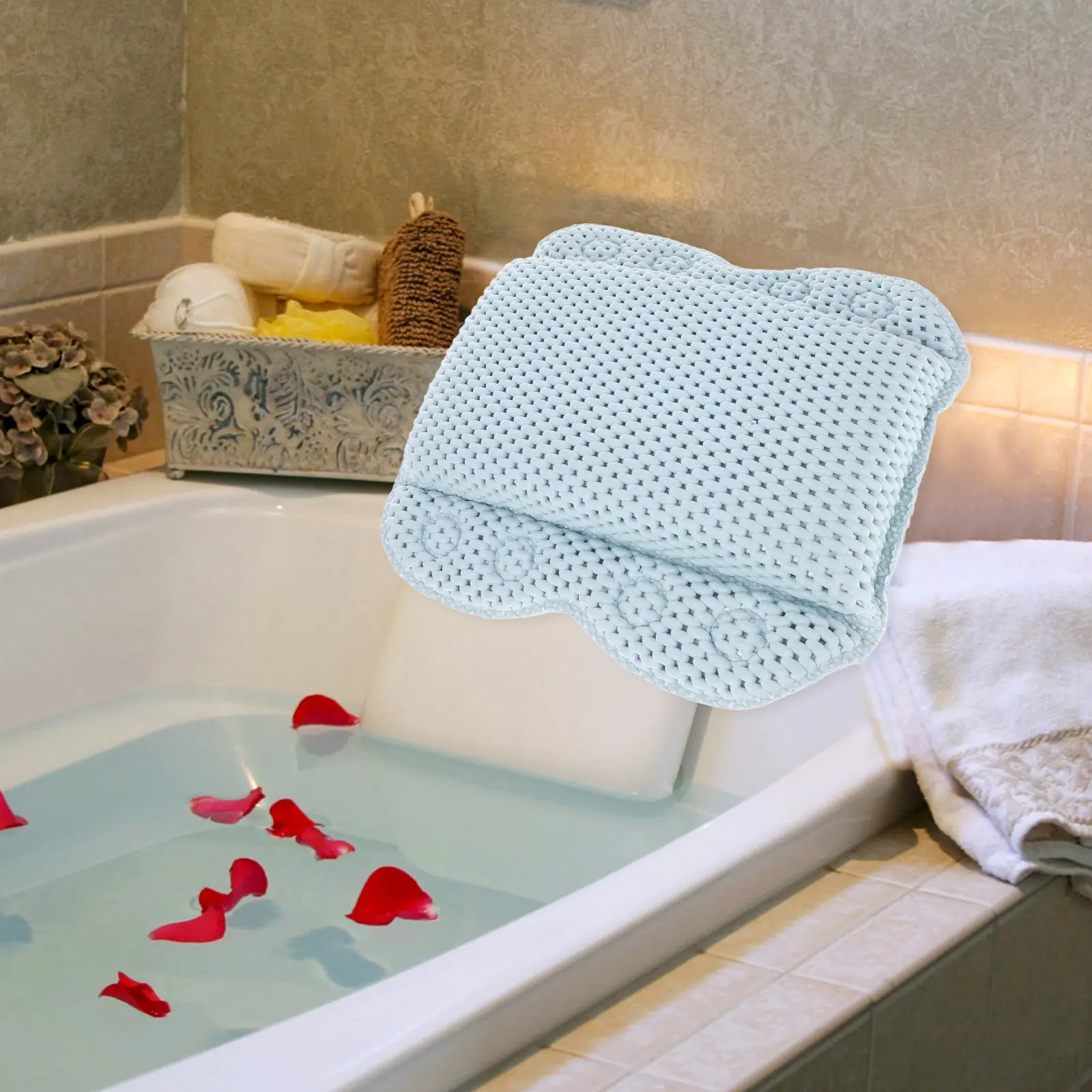 

Удобная подушка для ванны: превосходная поддержка шеи и спины, эластичная подушка-подголовник для ванны для ощущения, словно в спа-салоне