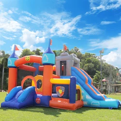 Commercial Inflatable Bounce House, PVC Bouncy Castle Slide for Kids, Outdoor Garden Backyard, Jump Bouncer Games with Blower,