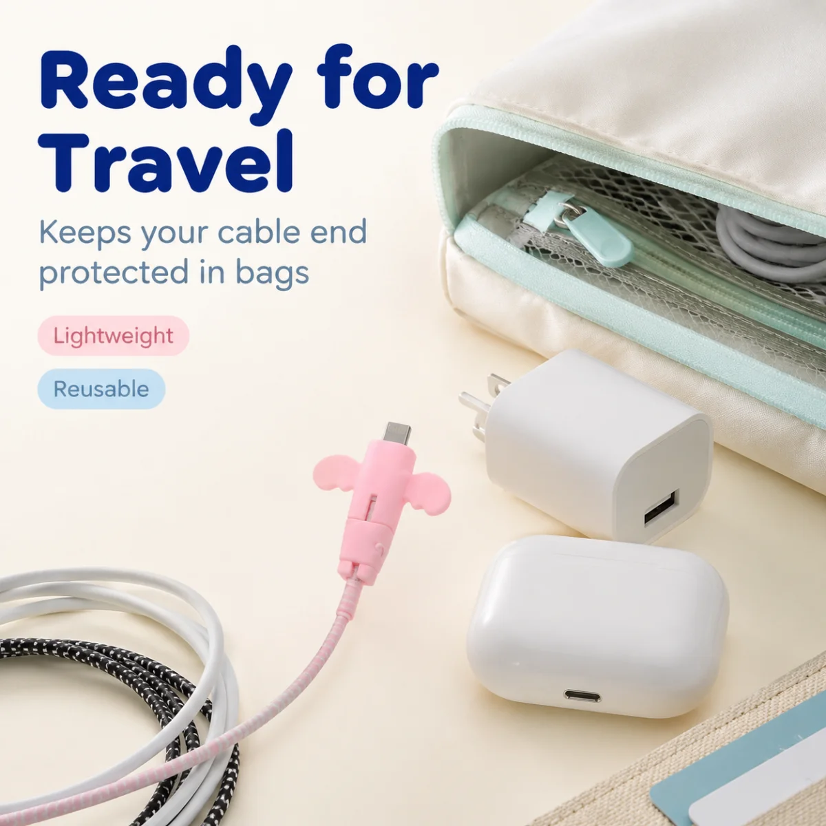 Small Angel Data Cable Protector Head Anti-Break Charging Cable Cover Wire Anti-Bend Mobile Phone Wire Connector Cover