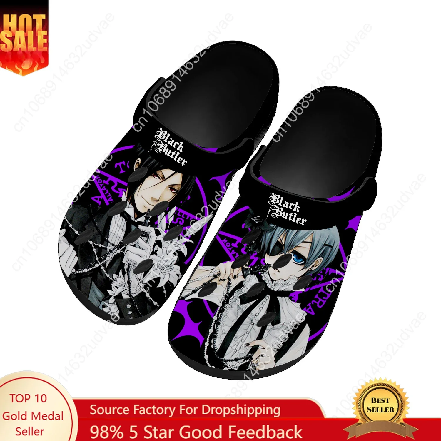 

Black Butler Water Shoes Mens Womens Comfortable Fashion Home Garden Clogs Customizd Sandals Beach Breathable Hole Slippers