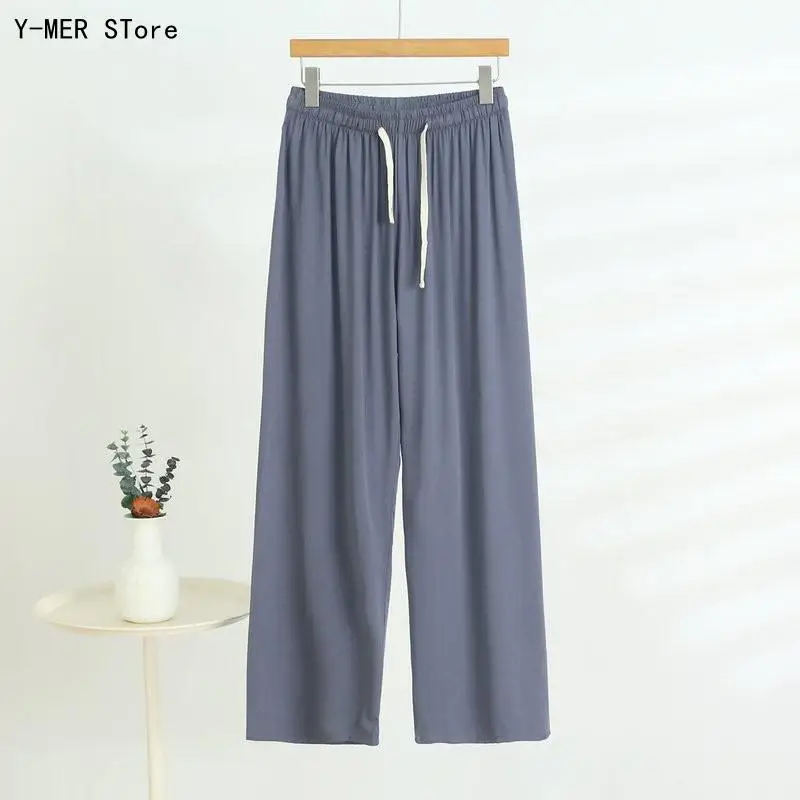 Women Casual Striped Loose Sleep Pants Spring Summer Loungewear Bottoms Plus Size To 5Xl Soft Pajama Trouser Nightwear