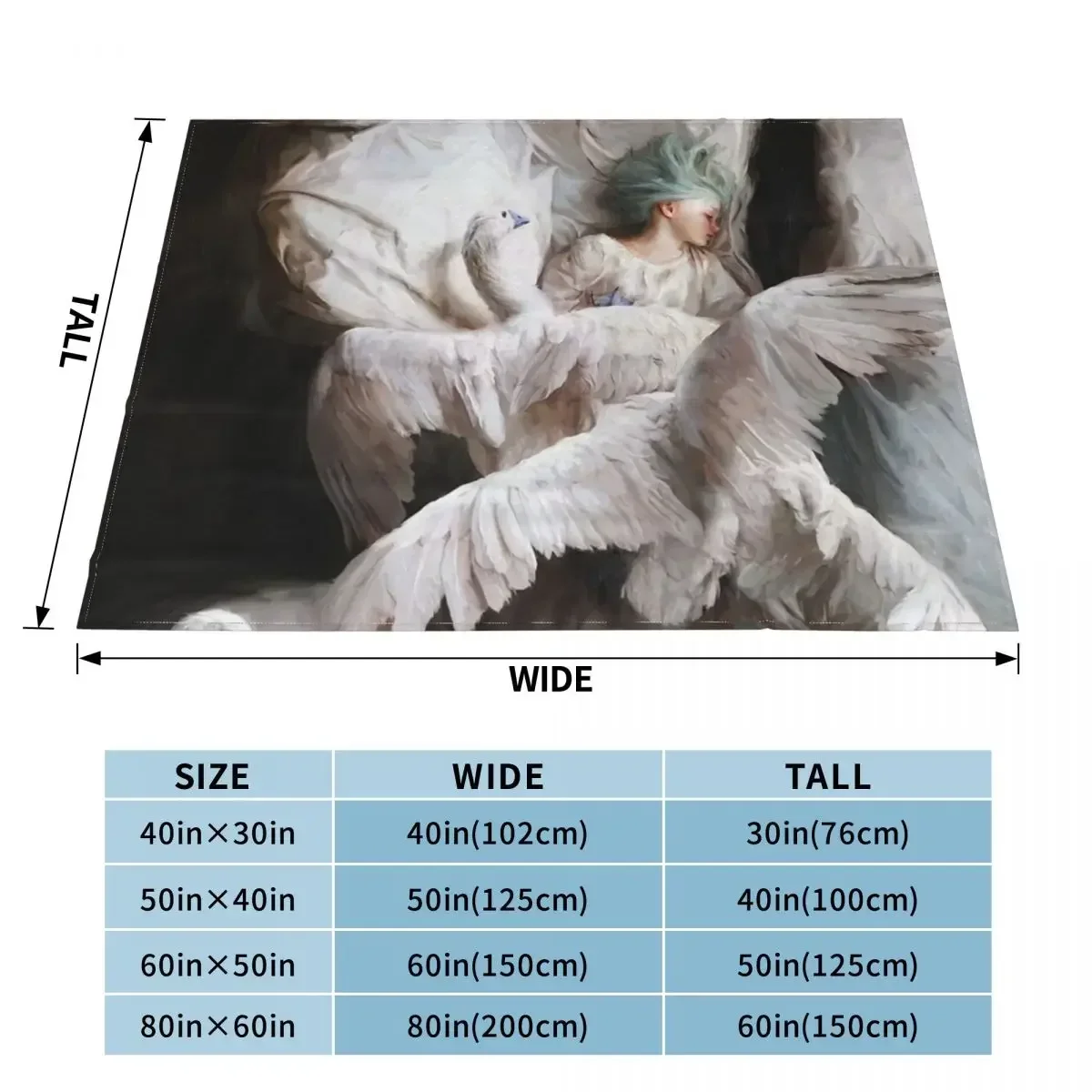 The Swan Landing - Guillermo Lorca Garcia Throw Blanket Beach halloween Sleeping Bag Sofa Blankets picnic blanket