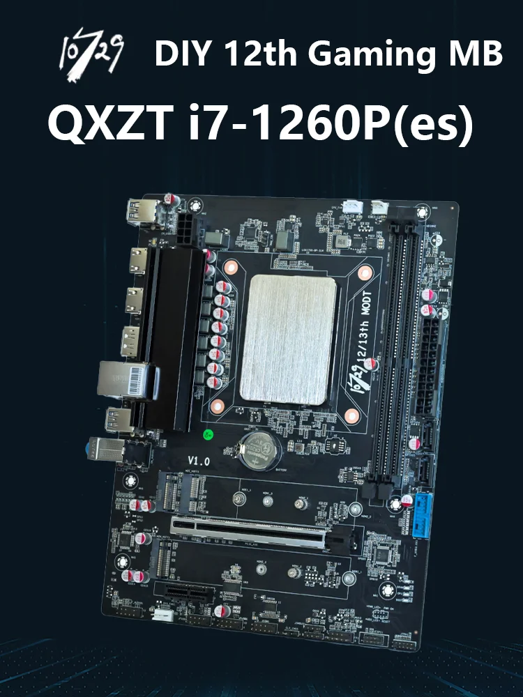 10729 DIY Gaming Computer Motherboard with Onboard 12th Alder Lake Core CPU QXZT ES (Refer to i7-1260P) 12C16T DDR4 Desktops