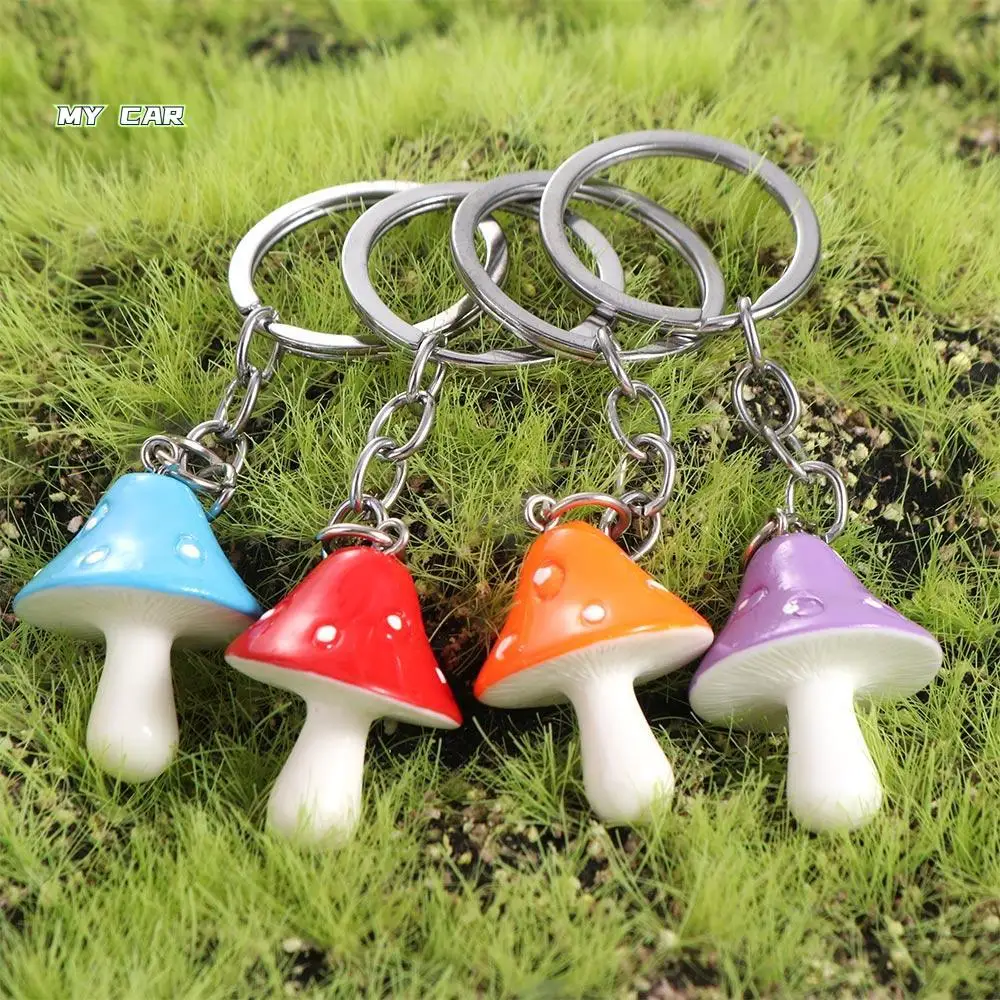 

Car Keys DIY Cartoon Mushroom Keychains Simulated 8 Color Mushroom Pendant Resin Cute Plant Key Ring Bag Pendant