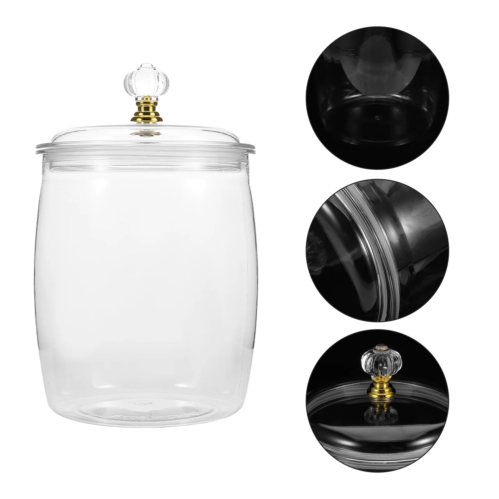 

Airtight Plastic Storage Jar 1L Clear Container for Food Candy Nuts Cookies Coffee Beans Kitchen Home Organization Canister