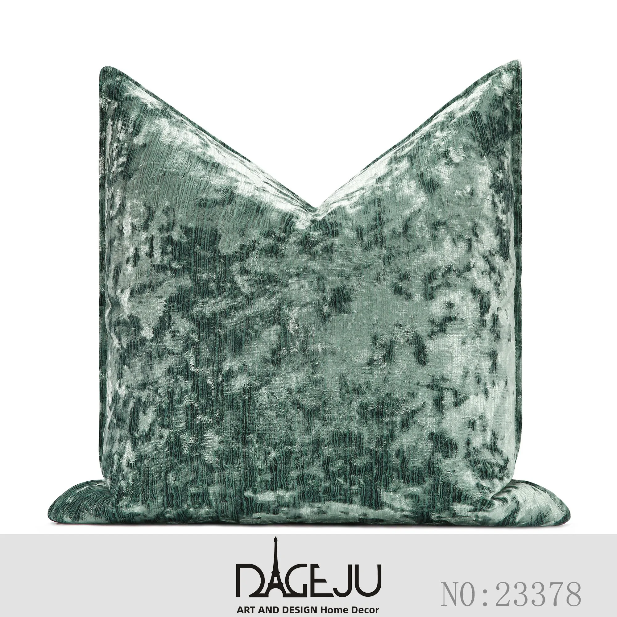 

Modern Minimalist Luxury Velvet Pillow Large Pattern Sofa Backrest Cushion Green Swan Feather Pillow Home Decorative Pillow