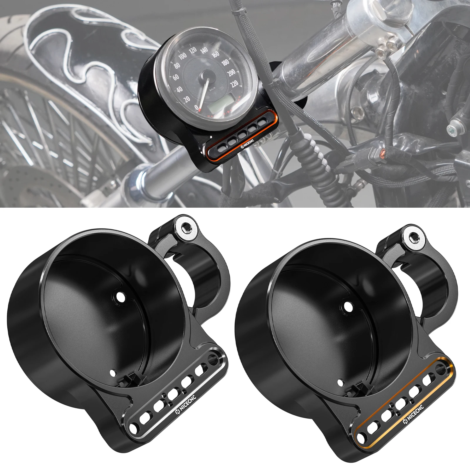 

Speedo Gauge Relocation Bracket for Harley Iron 883 XL883N 2009-2014 Seventy Two XL1200V 2012-2017 Forty Eight XL1200X 2010-2015
