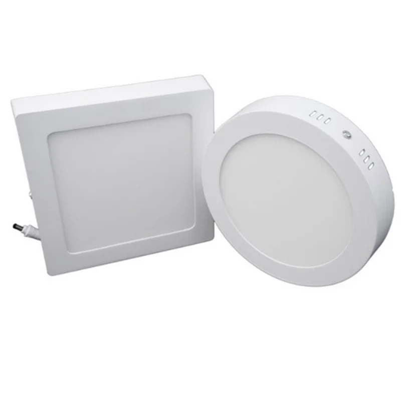 1 pçs led branco smd2835 painel de luz 6w 12 18 24 superfície montado luzes de teto led AC85-265V quadrado redondo led downlight