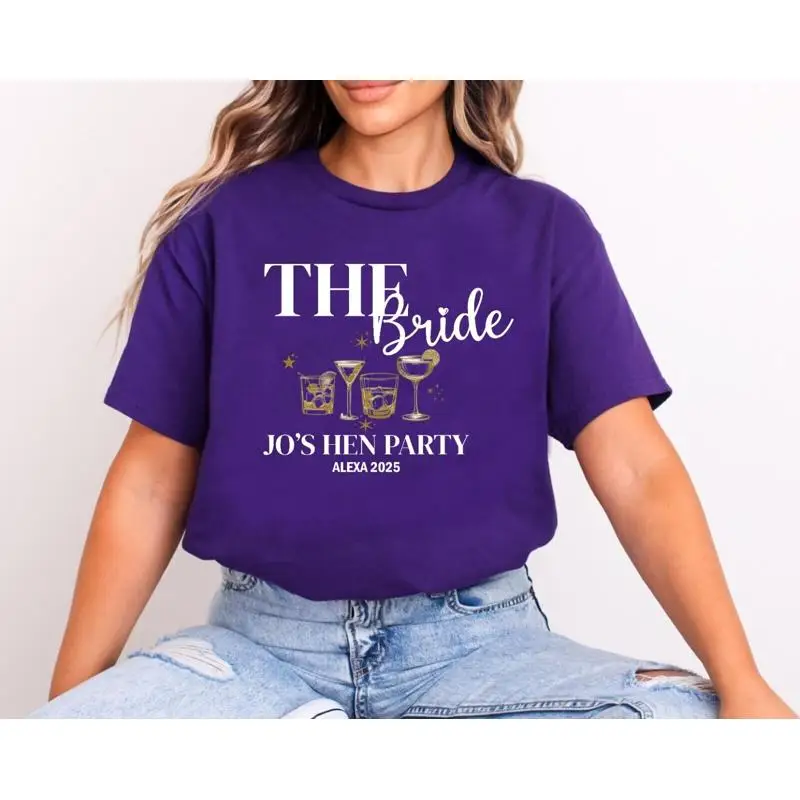 

Personalised Hen Do Stag T Shirt Your Name Or Bride Top