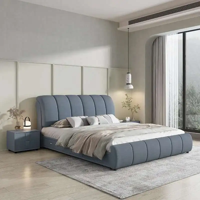 

Luxury Nordic Double Bed Organiser Drawers Multifunctional Bedroom Bed Queen Size Cama Elastica Pula Home Furniture