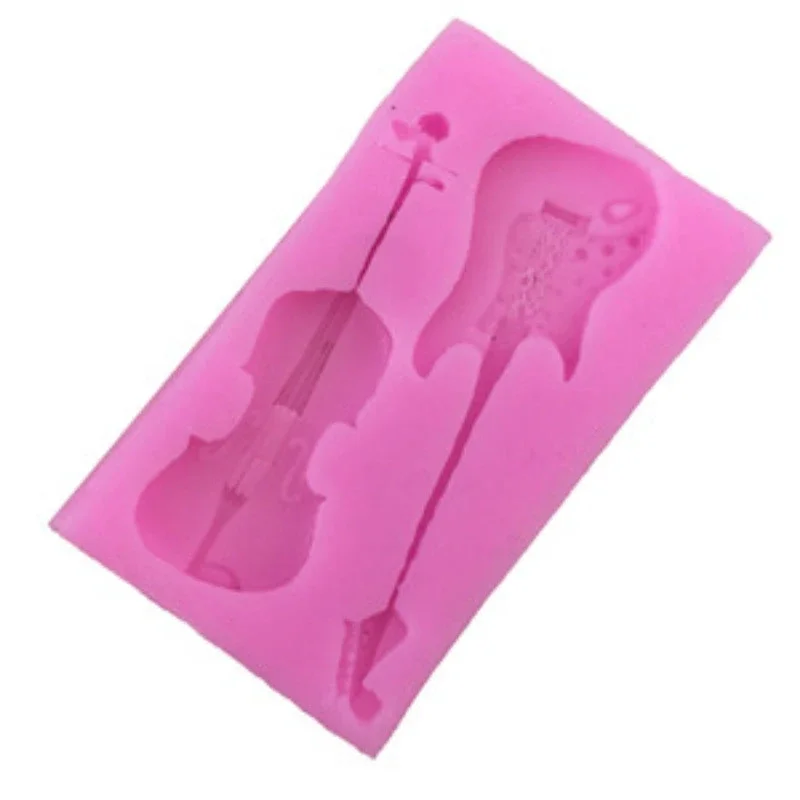 Violin Guitar Silicone Fondant Molds Cake Decorating Tools Kitchen Baking Candy Clay Cupcake Chocola