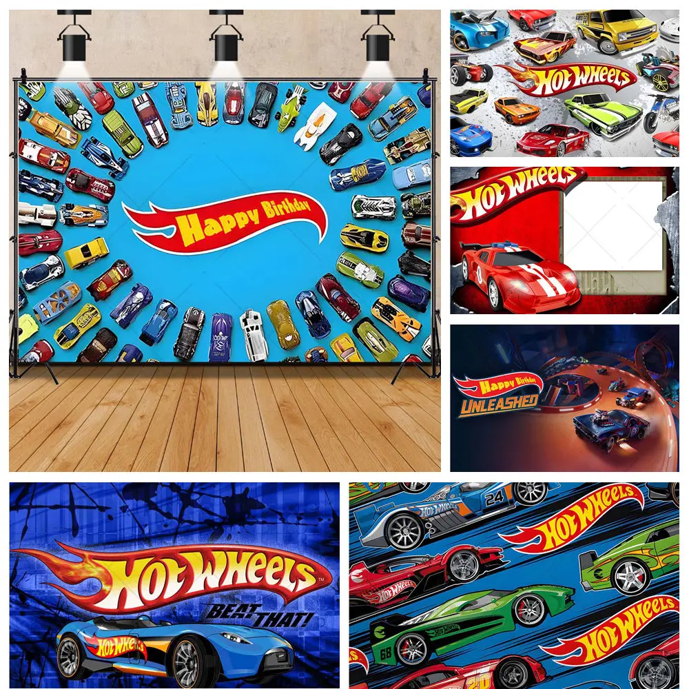 Cartoon Race Car Competition Track Cool Boy Kid Birthday Party Backdrop Custom Baby Room Decor Photography Room Props Background