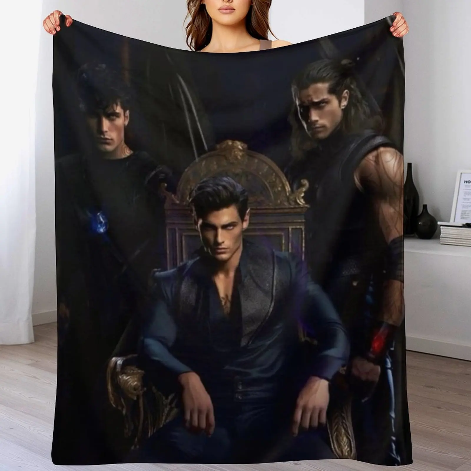 ACOTAR - Rhysand, Cassian, & Azriel Art Throw Blanket christmas gifts Luxury Designer Blankets