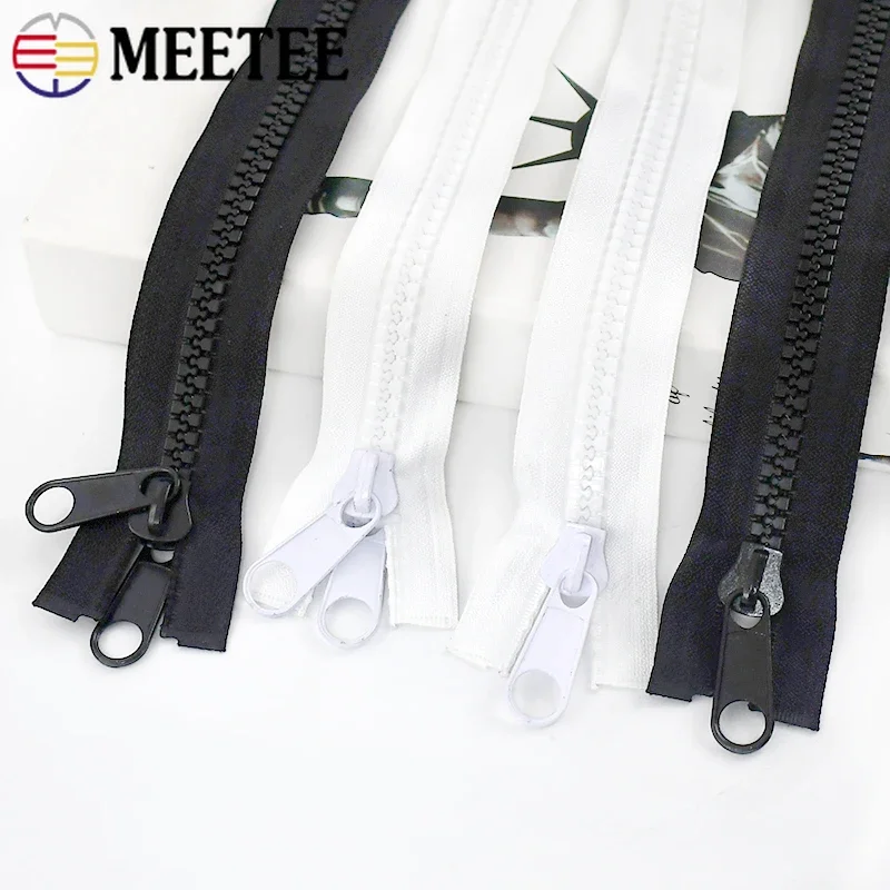 1/2Pcs Meetee 60-500cm 10# Resin Zipper Open End Single Double Sided Slider Long Zippers for Sleeping Bag Tent Sewing Accessory