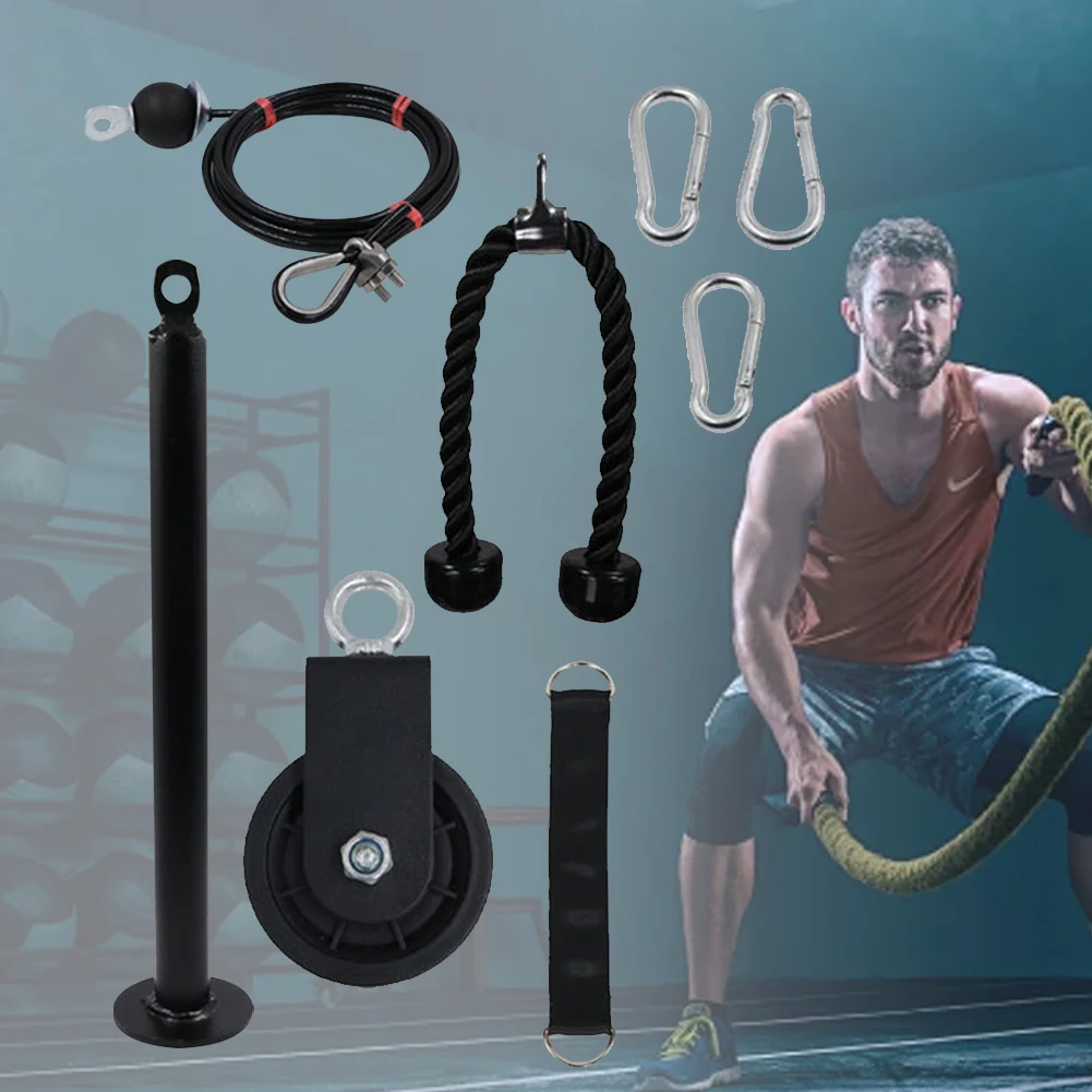 Fitness DIY Pulley Steel Wire Rope Pulley Heavy Duty Pulldown and Lift Pulley Workout Equipment for Forearm Shoulder