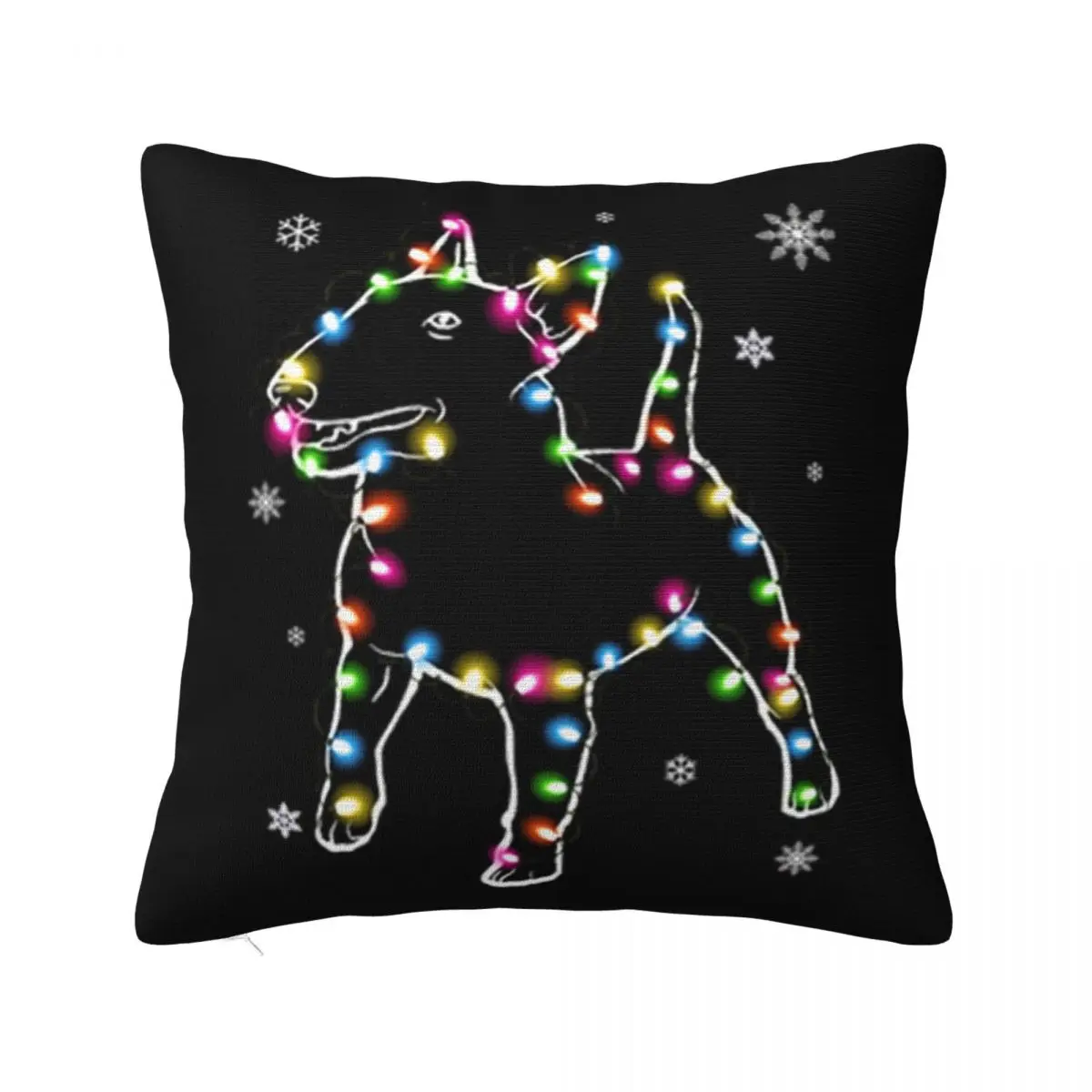 Bull Terrier Christmas Lights Steampunk Youth Hip Hop Personalized Children Creative Design Natural Famous Pillow Case