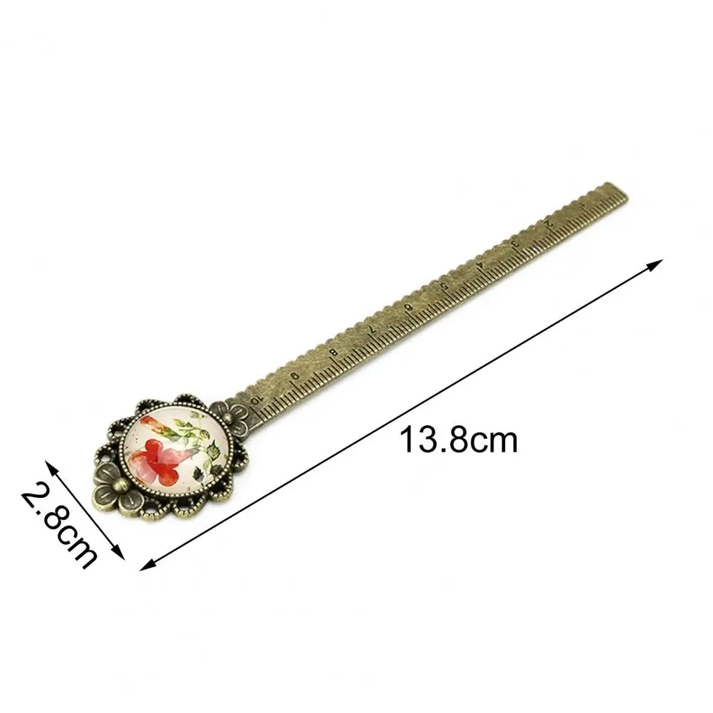 Vintage Ruler  Exquisite Vintage 2 in 1 10cm Ruler Bookmark  Lightweight Student Bookmark