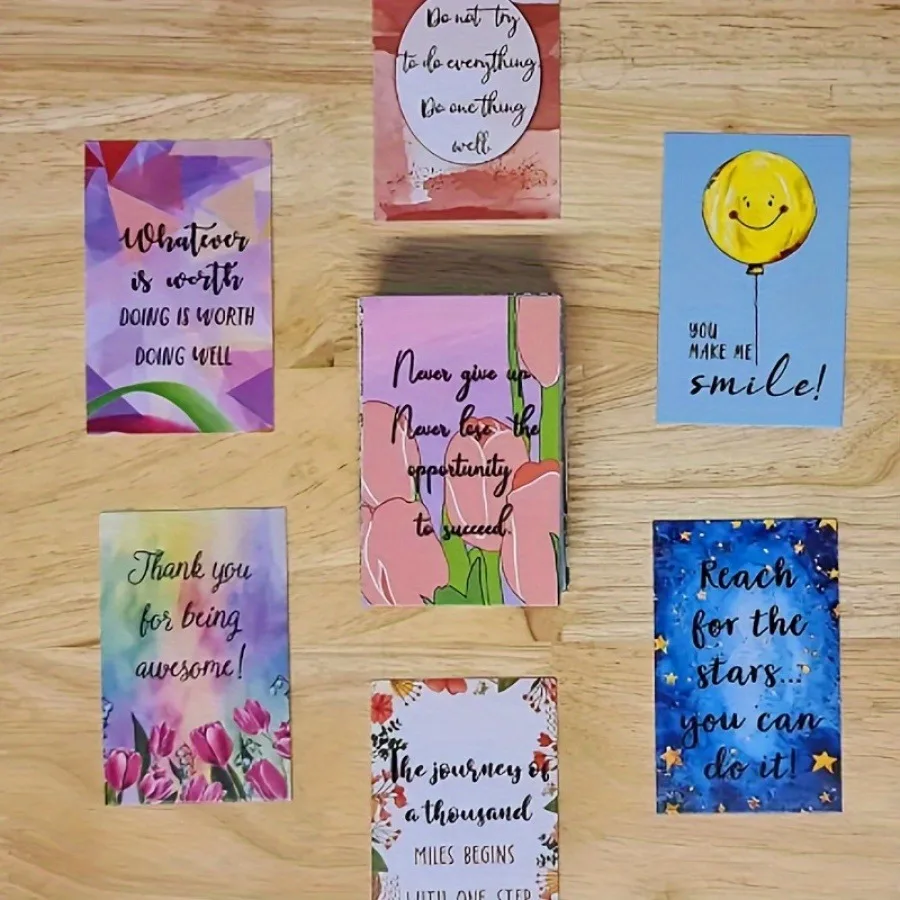 72pcs/pack of Inspiring Greeting Cards-Positive Energy, Motivational Quotes from Students, and All Occasions-Perfect