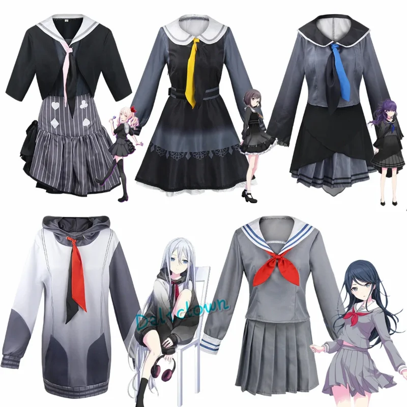 Colorful Stage Project Sekai Cosplay Mizuki Mafuyu Kanade Ena Hoshino Ichika JK Uniform Cosplay Costume Wig Halloween Outfit