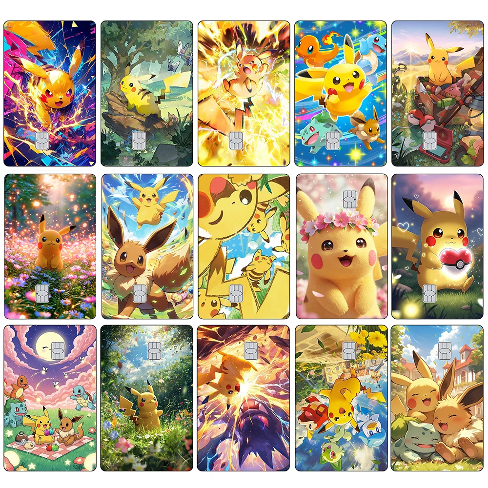Pegatinas Mate para Tarjetas de Crédito ACG, Diseño de Pokémon Eevee, Aptas para Decorar Tarjetas VISA, JCB, MasterCard y Otras Tarjetas con Chip
