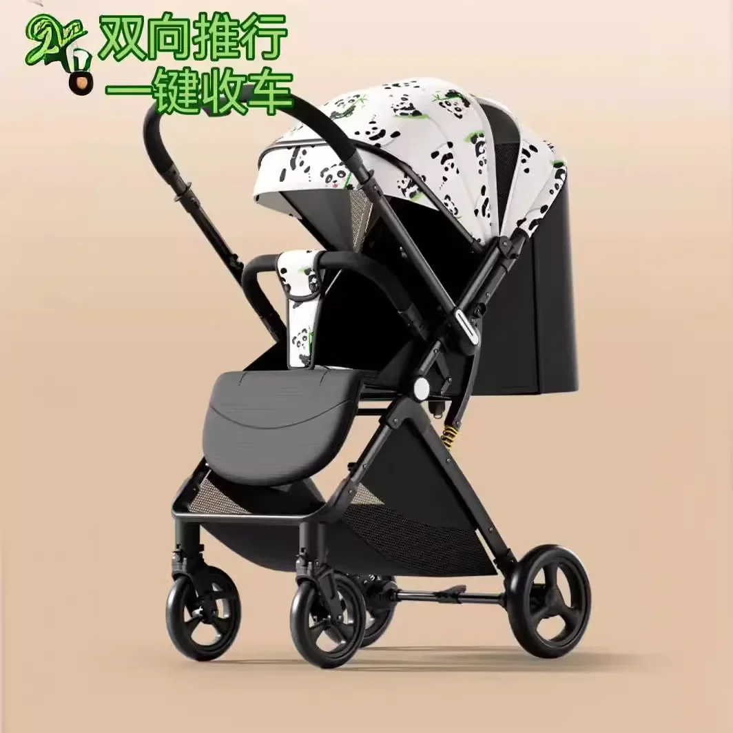 

Baby Stroller High Landscape Lightweight Foldable Can Sit and Lie Down Two-way Baby Stroller for Newborn Children