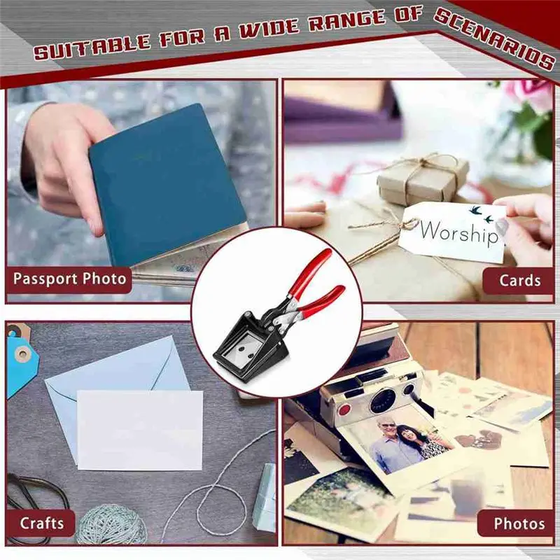 AA81-Handheld Passport Photo Cutting Machine Photo ID Die Cutting Machine Hole Punch Suitable For Office