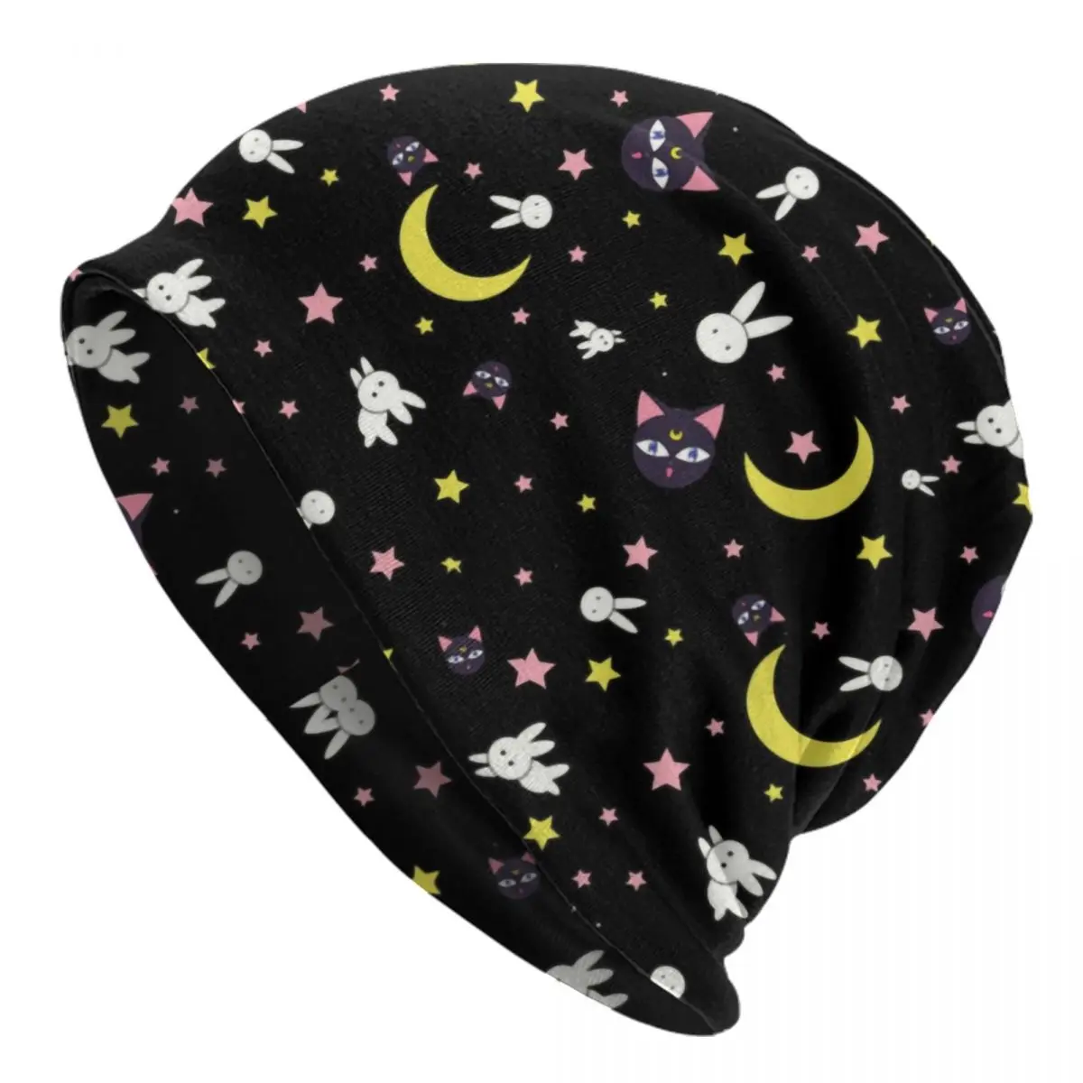 Custom Sailor Moon Pattern Skullies Beanies Caps Unisex Winter Warm Knitted Hat Cool Adult Luna Bonnet Hats Outdoor Ski Cap