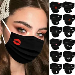 Maschera usa e getta nera maschera filtrante industriale a 3 strati maschera facciale per bocca regolabile per adulti Mascarillas Quirurgicas Homologadas