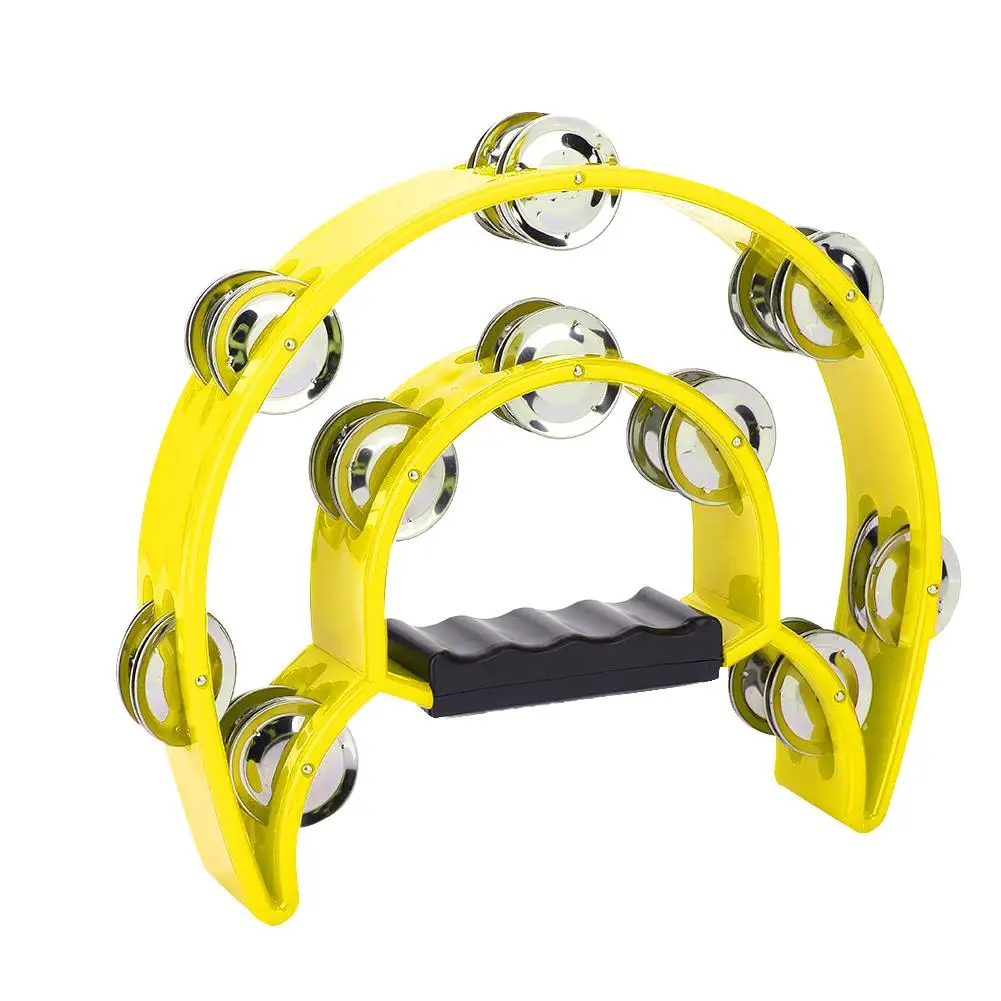 

Round Percussion Double Row Handbell Tambourine for Party Game Baby Toy