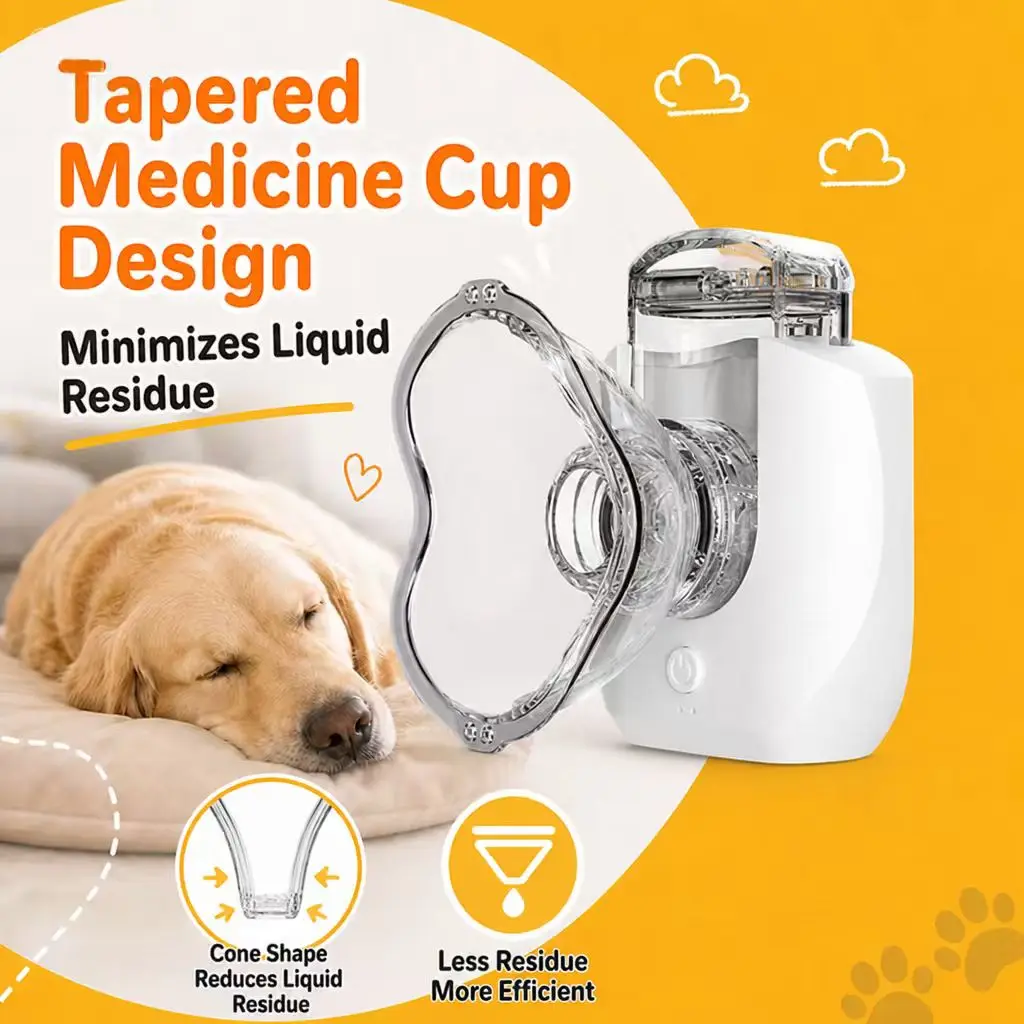 AiQUE Wiederaufladbarer Haustier-Inhalator Mini Tragbarer Tierzerstäuber Veterinär-Asthma-Inhalator Spacer-Gerät für Katzen & Hunde Gesundheitspflege – Detail 10