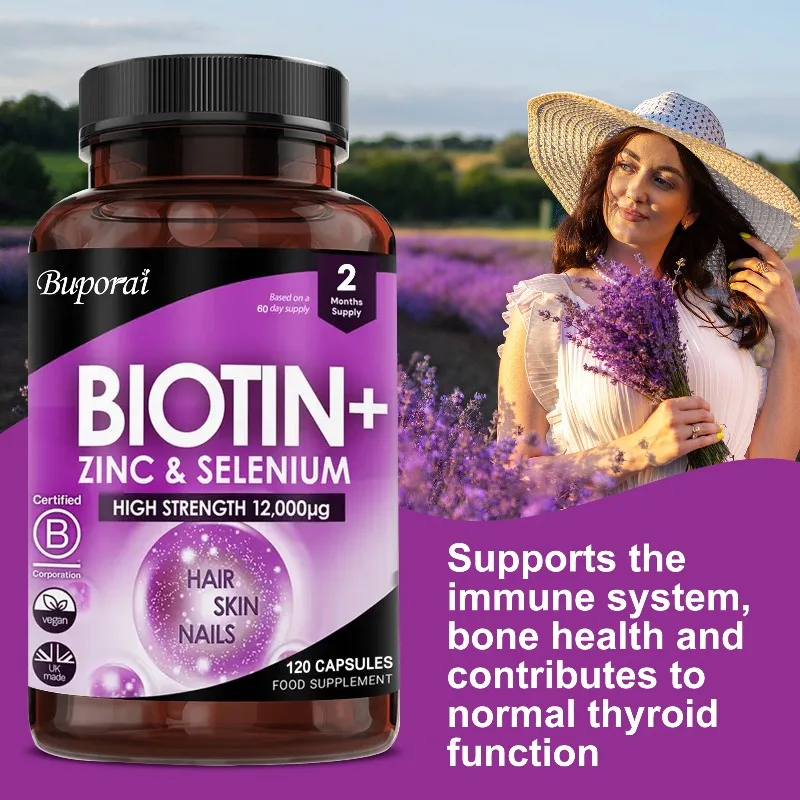 Biotin + Zinc + Selenium Supplement - Support Cell Health, Supports Bone, Muscle and Nervous System Health, Boost Immunity