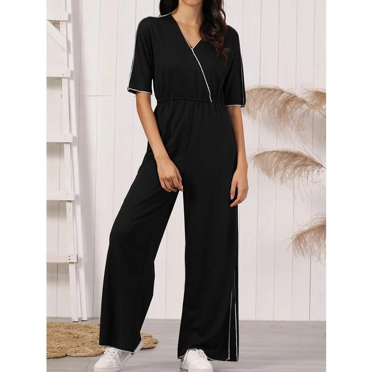 

Black Pipe Crop Pajama Sets short Piping Women Mujer Conjuntos Pijamas Conjunto Pyjama Pijama Femme Ensembles Feminino Sleepwear