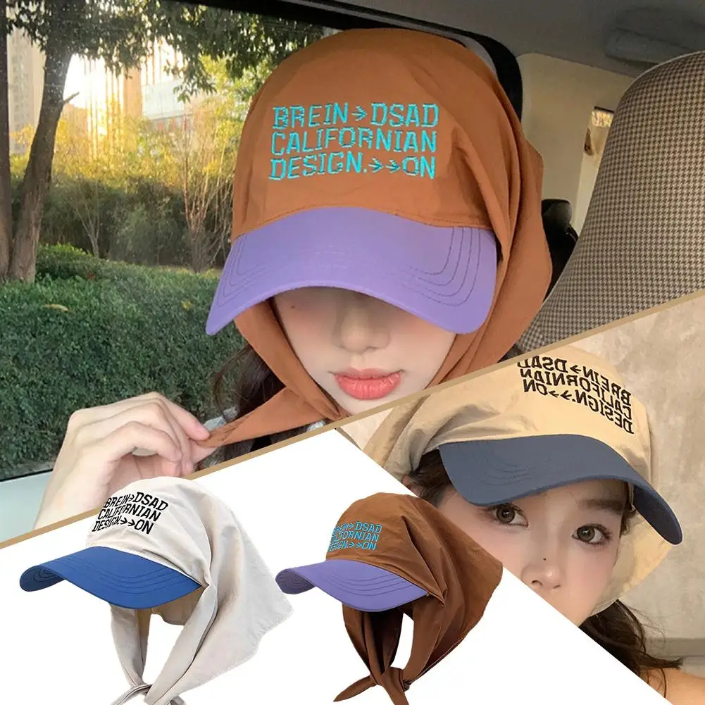 

Turban Baseball Caps Personalized Color Embroidered Quick Sunshade Vacation Sun Drying Hat Letters Women With Headscarf Hat L1G2