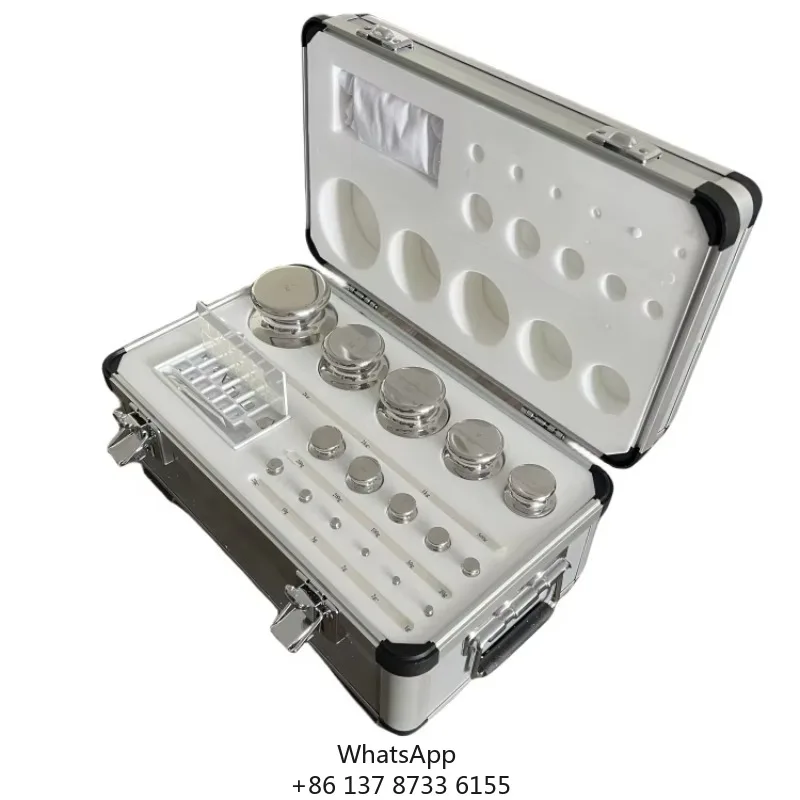 الوزن F1 1mg-2kg الصناعة القياسية اختبار الدقة كتلة القياسية 27 قطعة الفولاذ المقاوم للصدأ معايرة الوزن مجموعة