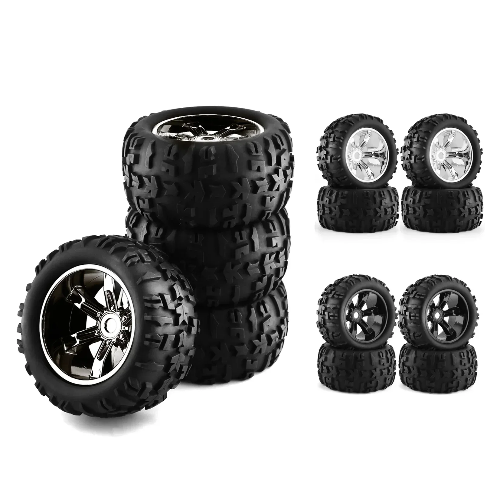 4pcs 1/8 Buggy Tires 156mm Wheel 17mm Hex for Losi LMT Arrma Kraton Trxs Maxx E-Revo Kyosho USA-1 Monster Truck Upgrade Parts