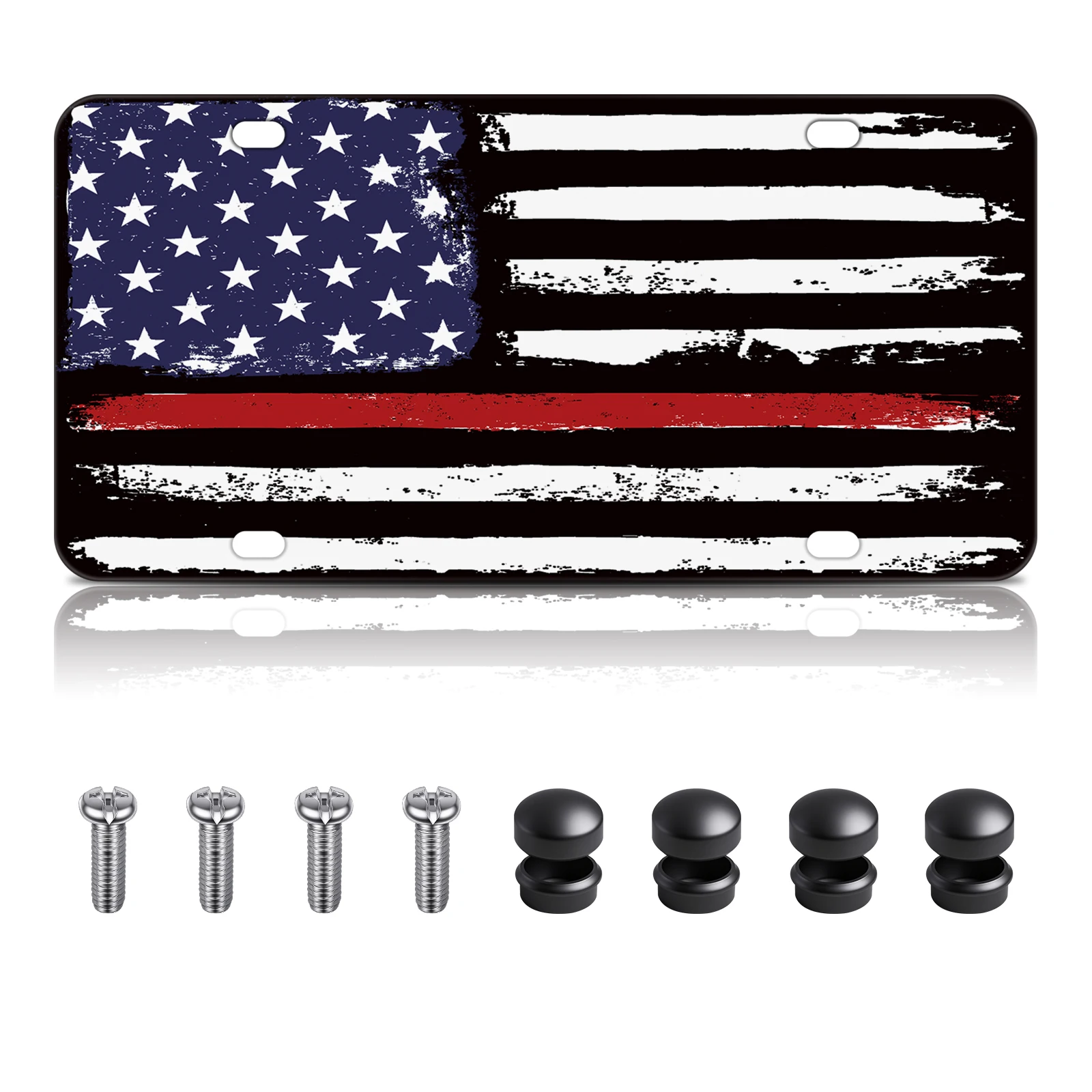 

American Flag Front License Plate for car. Aluminum Novelty Decorative License Plate Cover.6*12 In Car Decoration Accessory