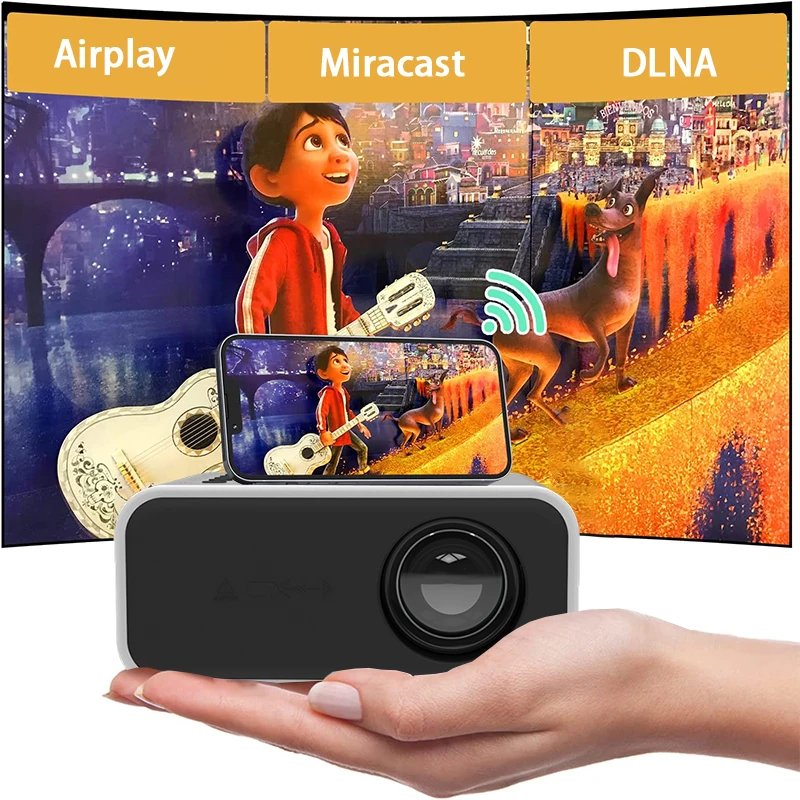 Portable Mini Projector for Home Use Small Home Wireless Mobile Phone Projector