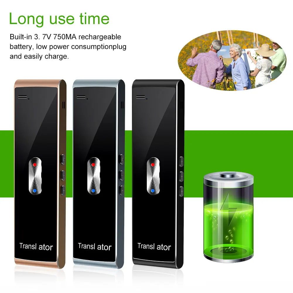 

40 Languages Interpreter Smart Speech Voice Wireless Bluetooth Instant Translator Recorder For Travel Business Conference
