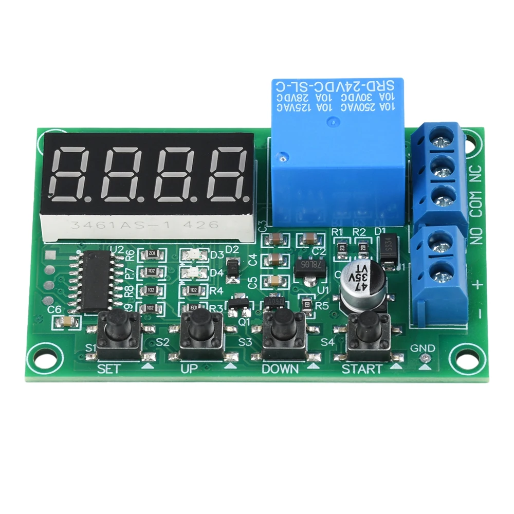 DC 12V/24V 10A Infinite Cycle On/off Relay 0.36-inch 4-digit Digital Display Time Relay Module 0.1-999.9 Hours