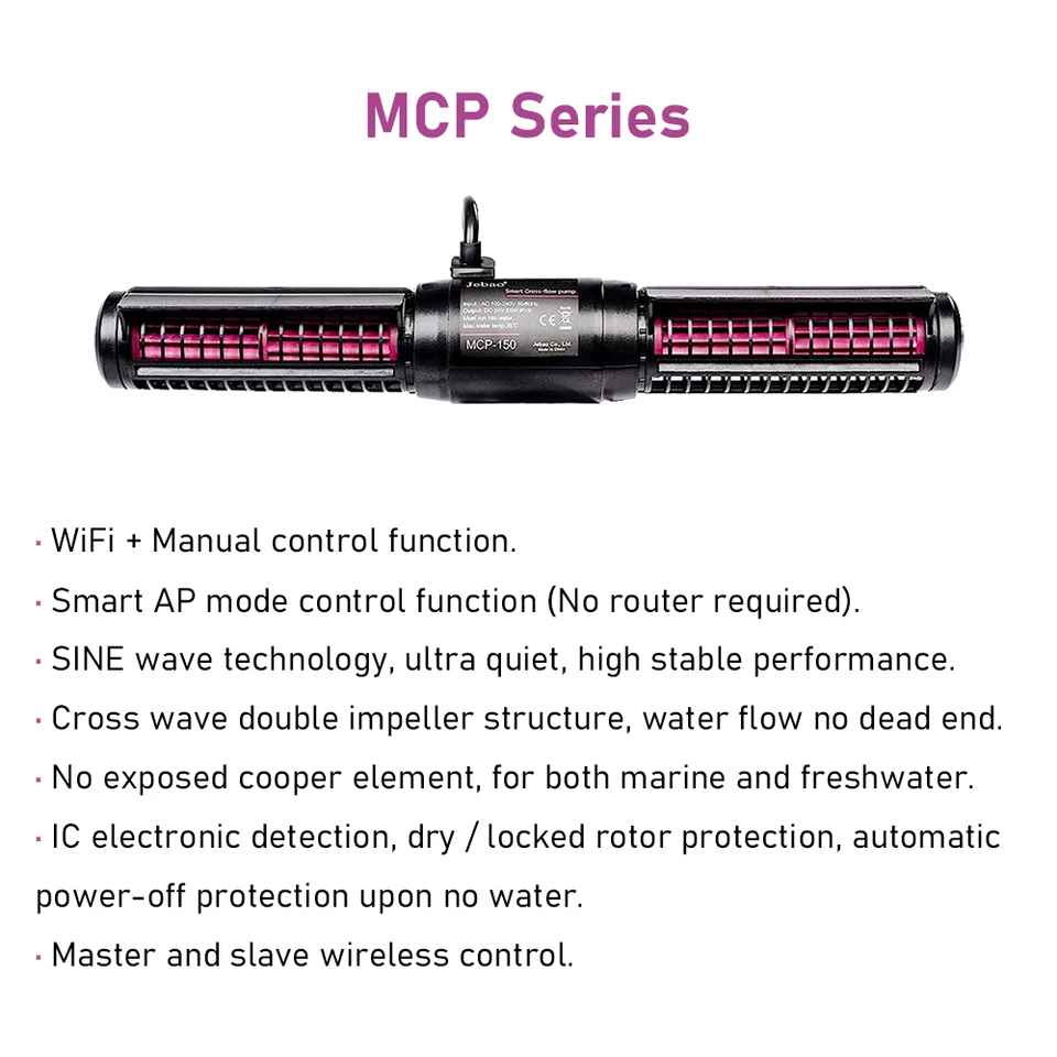 Jebao MCP Series Aquarium Fish Tank WiFi Smart Cross-Flow