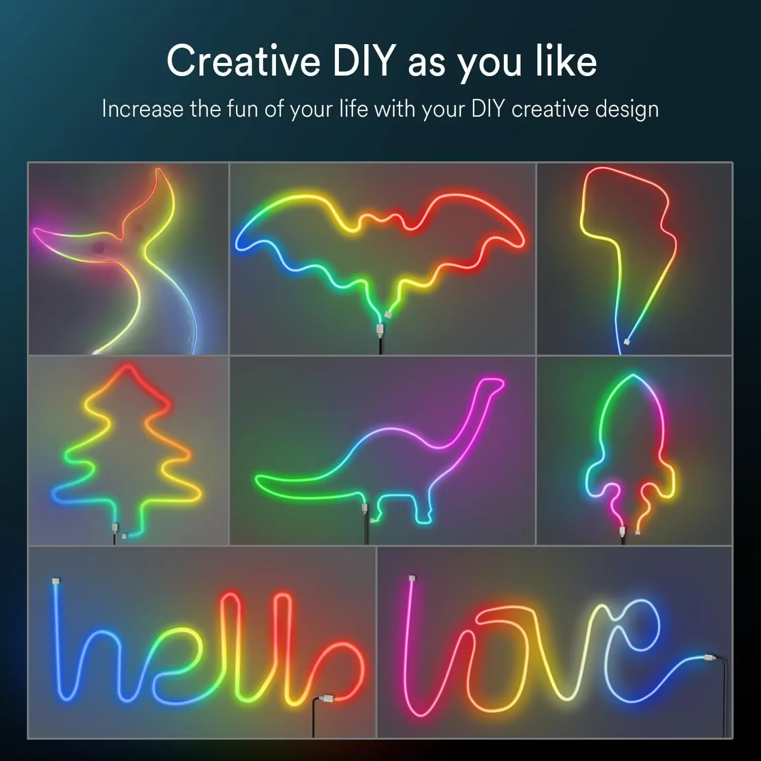 5V USB RGBIC Neon LED Strip,1/2/3/5M IP65 RGBIC Neon lamp tape with Bluetooth App and Remote For DIY Neon Deocoration Lighting