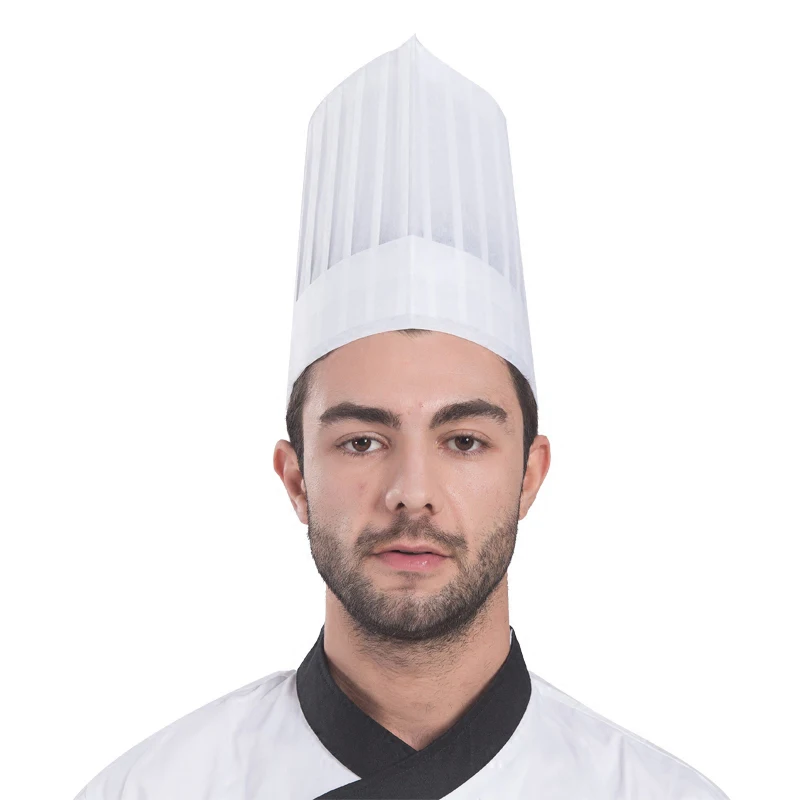 Chapeau de cuisine jetable, couvre-chef Non tissé, respirant, 23/29cm