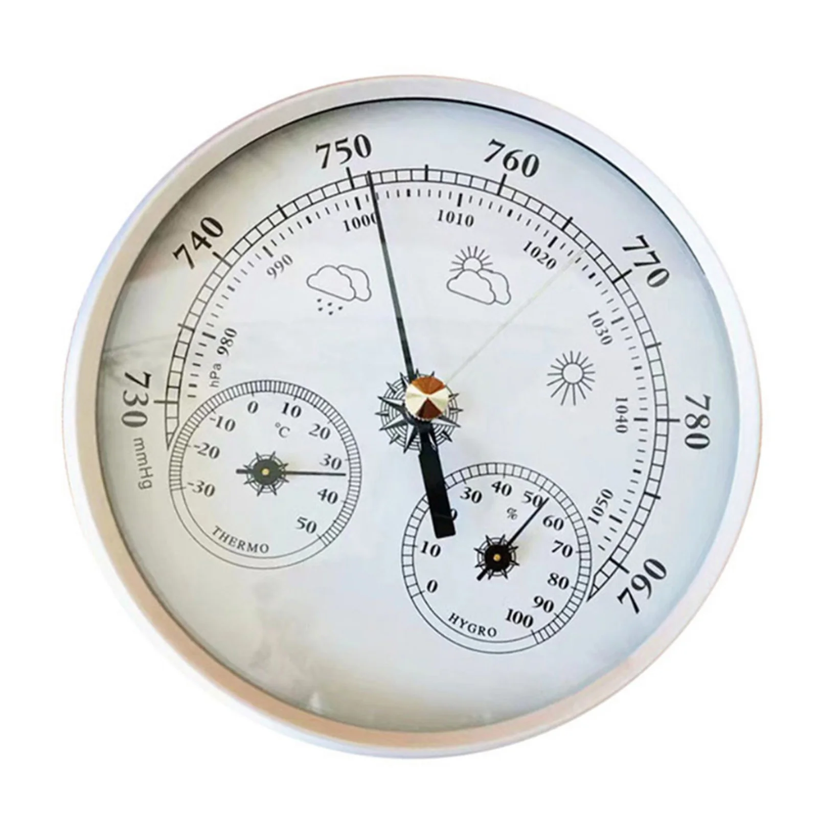 3-in-1 Barometer Thermometer Hygrometer Analog Weather Instrument Wall-Mounted Indoor Monitor