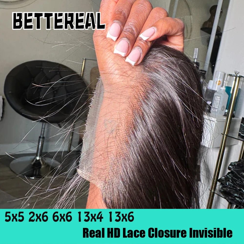 حقيقي 5x5 HD الدانتيل إغلاق الشعر البشري البرازيلي غير مرئية HD الدانتيل 2x6 6x6 13x4 13x6 جزء مجاني HD الدانتيل أمامي فقط 100% شعر ريمي #2